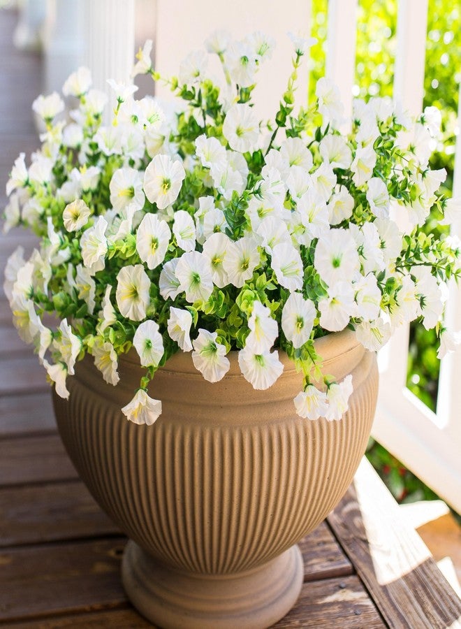 HyeFlora Artificial Faux Outdoor Flowers Plants for Spring Summer Outside Porch Decoration, 12 Bundles Fake Silk Morning Glory UV Resistant Realistic for Front Door Patio Yard Window Box - Image 2