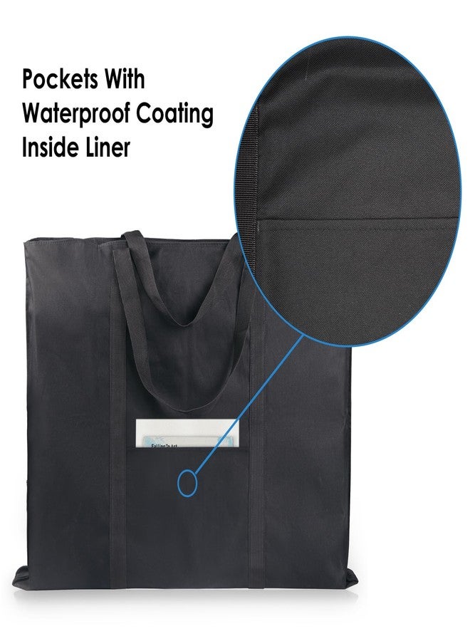 JJRING Dacron Light Weight Art Portfolio Bag, 22'' x 28.5'' for 20'' x 26'' Artworks, Black Carrying Storage Case for Poster, Sketching, and Drawing - Image 5