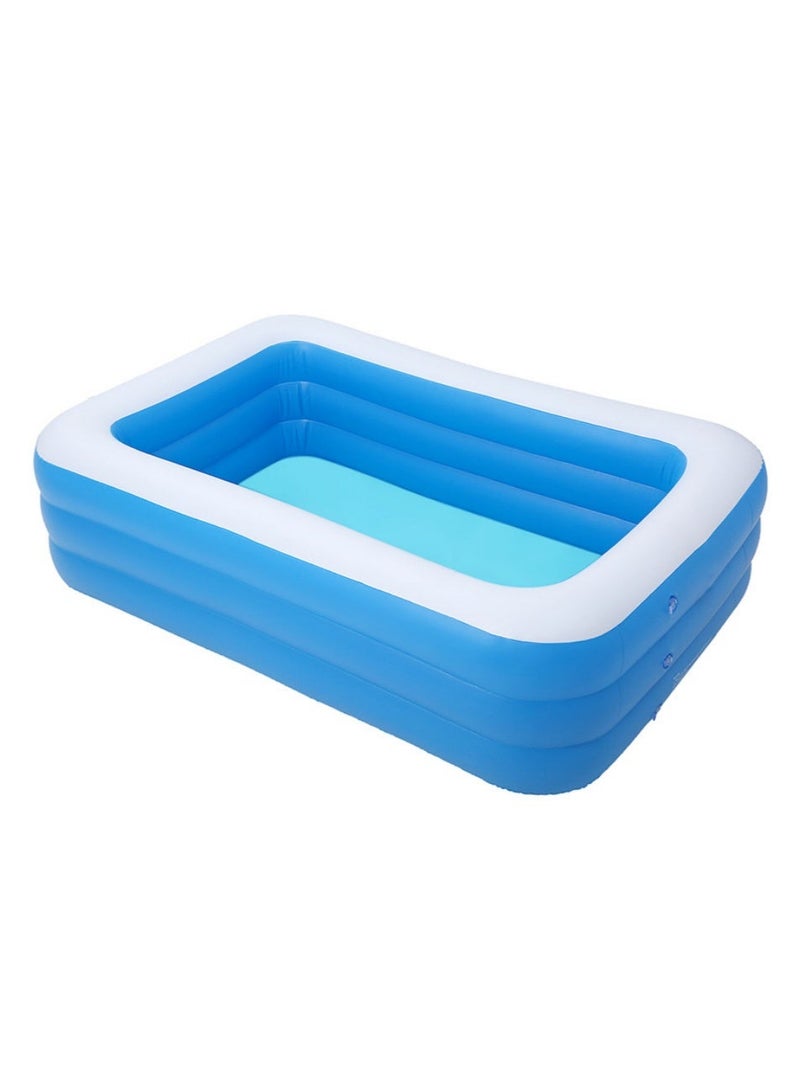 Inflatable Swimming Pool for Kids & Family, 150 x 105 x 55 cm Large Blow Up Pool, Thickened 3-Layer PVC, BPA-Free Portable Backyard Pool with Soft Inflatable Base, Easy Inflate & Drain for Garden, Patio & Outdoor Summer Fun - Image 1