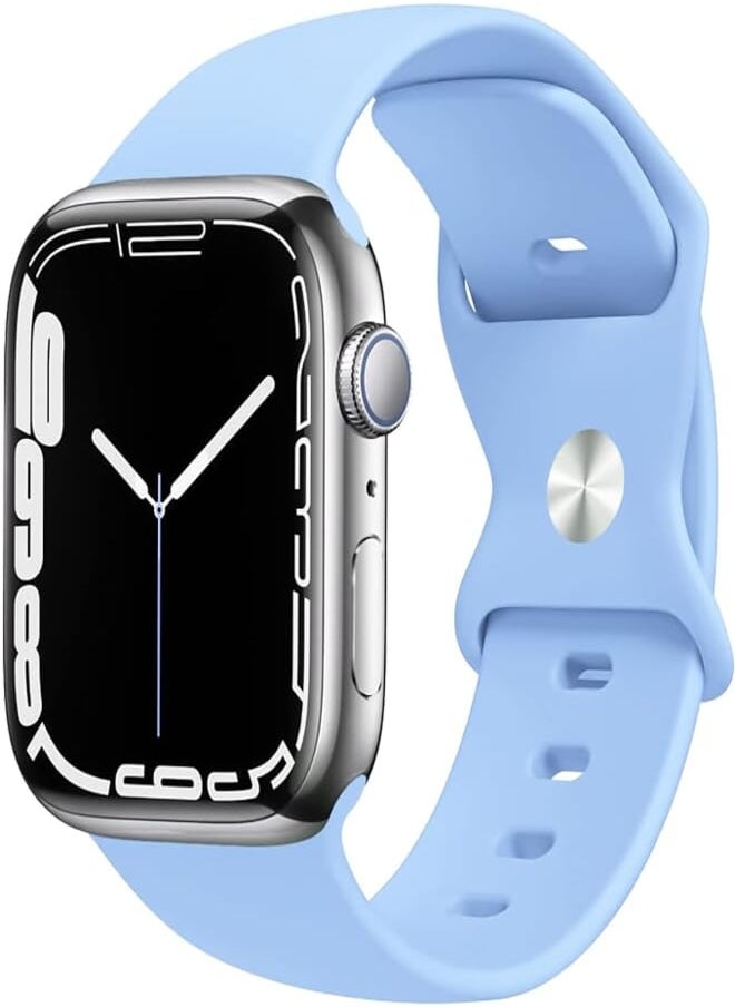Generic - Strap Silicone Band For Apple Watch 49mm / 45mm / 44mm / 42mm Series 1/2/3/4/5/6/7/8/SE Replacement Strap Wristband Bracelet Compatible with 49 mm / 45 mm/ 44 mm / 42 mm - Image 1