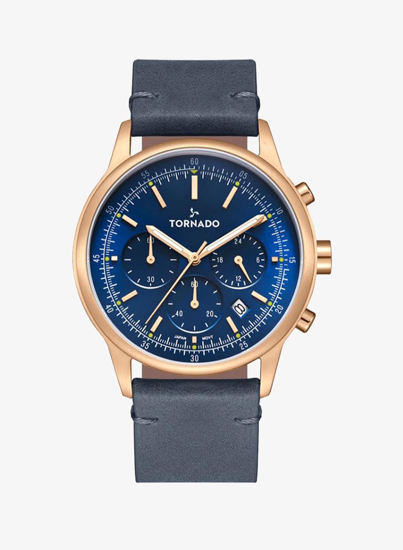 TORNADO Men's Genuine Leather Multi Function Watch T24108-RLNN - 42mm mm - Image 1
