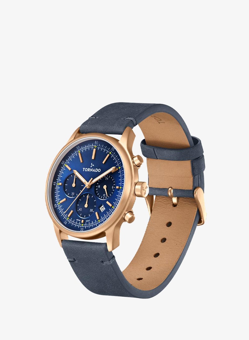 TORNADO Men's Genuine Leather Multi Function Watch T24108-RLNN - 42mm mm - Image 2