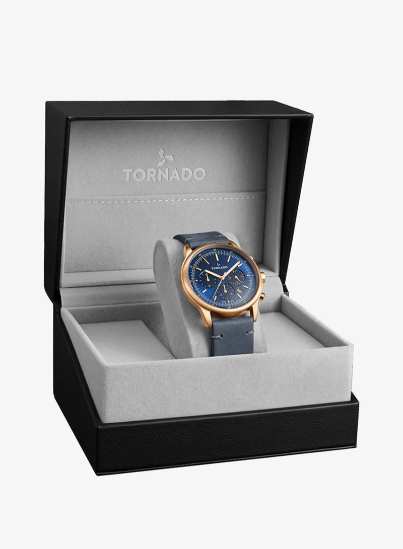 Tornado Blue Men's Genuine Leather Multi Function Watch T24108-RLNN - 42mm mm for Men | Best Price UAE