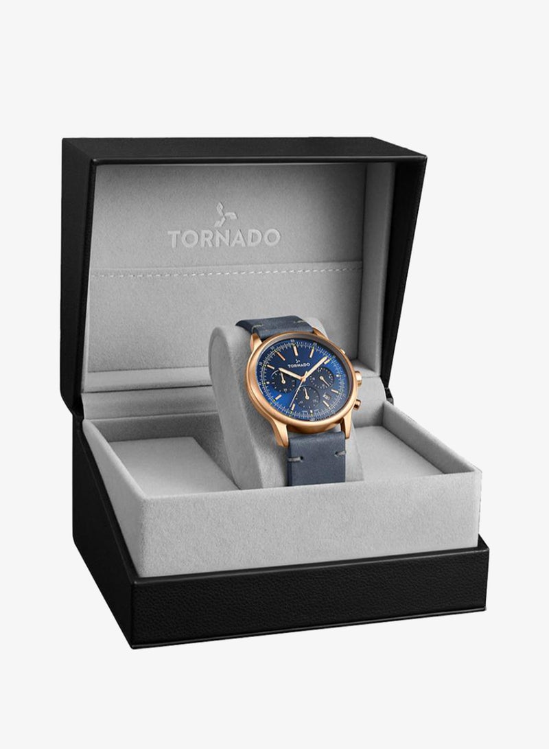 TORNADO Men's Genuine Leather Multi Function Watch T24108-RLNN - 42mm mm - Image 4