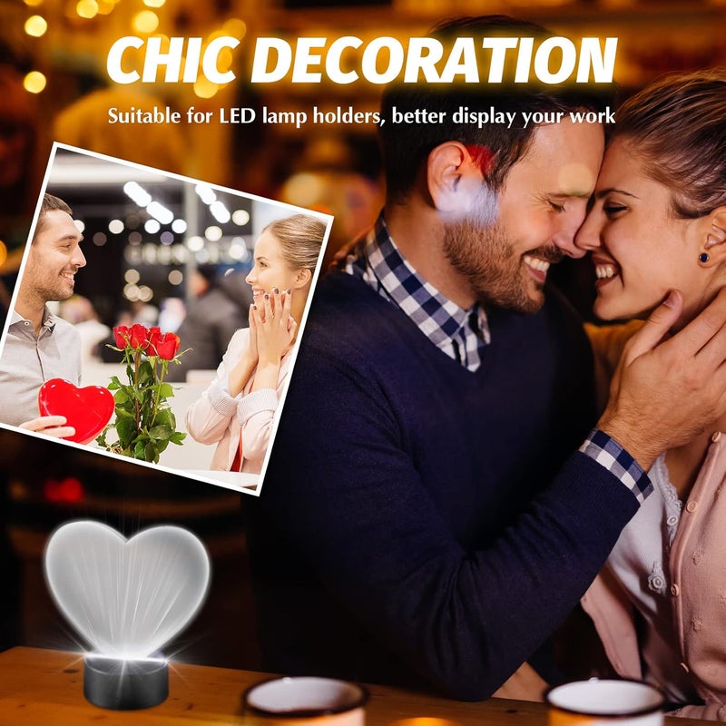 Tenare 6 قطع 2 مم ورقة أكريليك شفافة فيلم LED لقاعدة ضوء LED شاشة واضحة سميكة مع فيلم واقي فراغات أكريليك لعلامات طاولة يوم غالنتين عرض حرفي (قلب) - Image 5