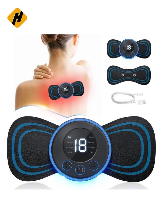 HuHa Body Massager,Neck Massage Machine Rechargeable Portable Wireless Mini Reusable Pain Relief EMS Massager with 8 Modes and 19 Levels for Shoulder,Arms,Legs  - Image 1