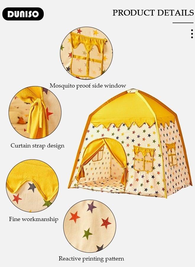 DUNISO Play Tent for Kids, Washable Children's Tent with Windows, Foldable Kids Playhouse, Castle Tent, Portable Game Tent for Indoor and Outdoor, Outdoor Collapsible Tent for Girls & Boys - Image 2