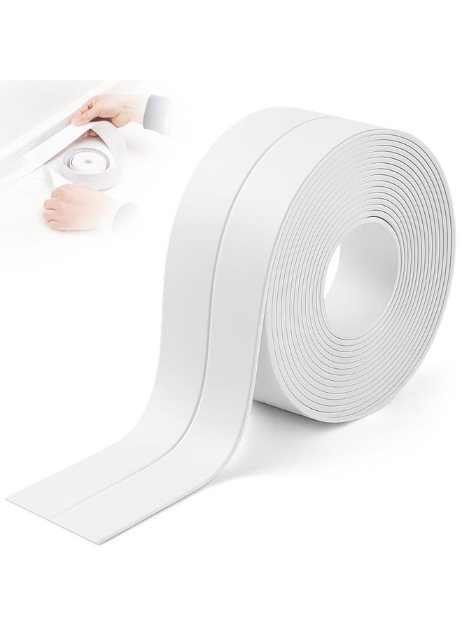 White Caulk Tape for Bath & Kitchen,,tub Surround,Toilet Bowl Stick on Gel,Kitchen Countertop (1.5in x 10.5ft) - Image 1