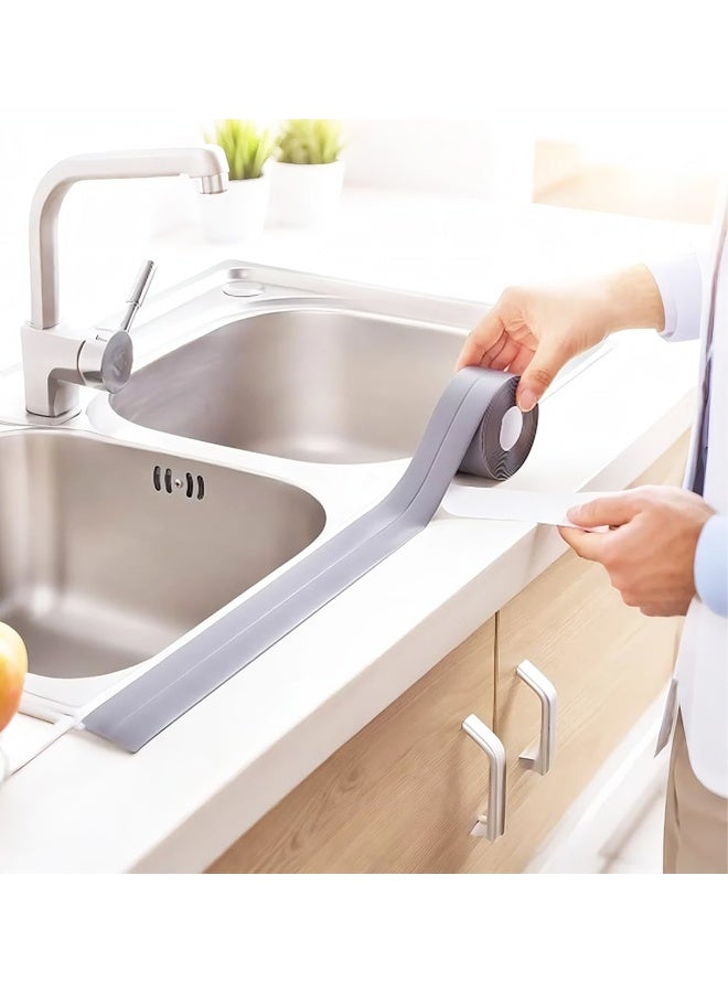 White Caulk Tape for Bath & Kitchen,,tub Surround,Toilet Bowl Stick on Gel,Kitchen Countertop (1.5in x 10.5ft) - Image 4