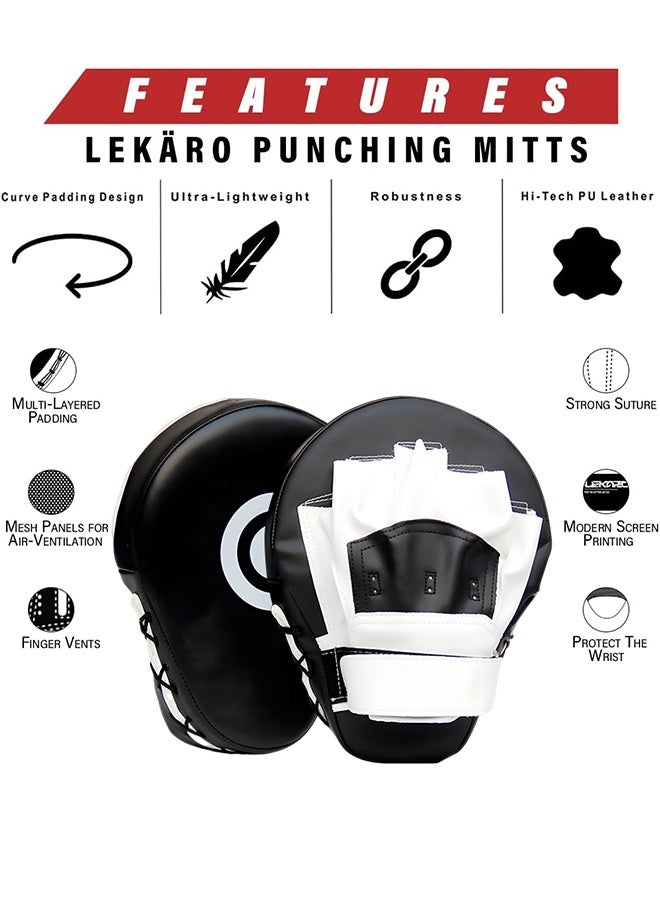 GROIC Boxing Curved Focus Punching Mitts, Boxing Pads Shock Absorbent Training Hand Pads, Extra Large & Thicken Leatherette Boxing Equipment for Karate, Muay Thai Kick, Sparring, Martial Arts, MMA 1 PC - Image 4