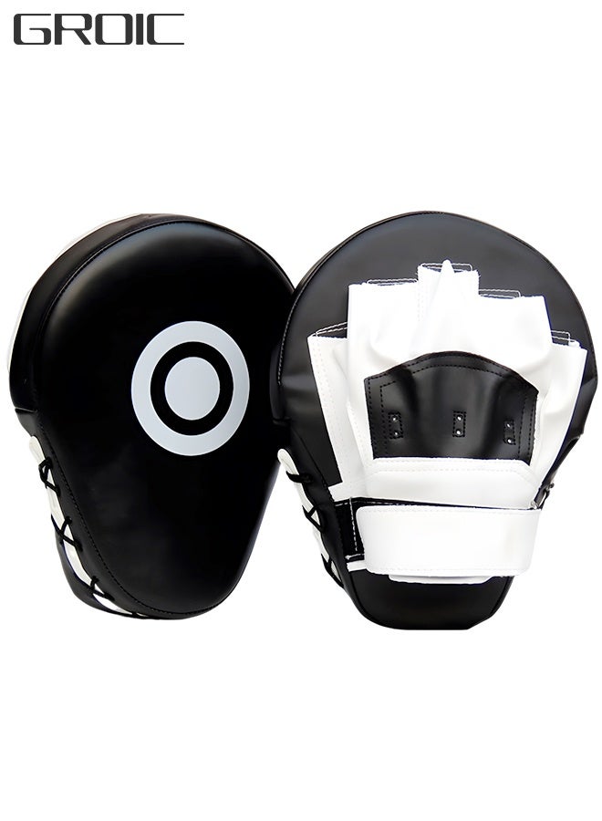 GROIC Boxing Curved Focus Punching Mitts, Boxing Pads Shock Absorbent Training Hand Pads, Extra Large & Thicken Leatherette Boxing Equipment for Karate, Muay Thai Kick, Sparring, Martial Arts, MMA 1 PC - Image 1