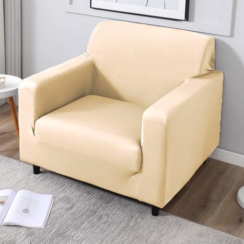 HOKIPO Elastic Stretchable Triple Seater Sofa Cover, Beige (AR-4279-E23) - Image 1