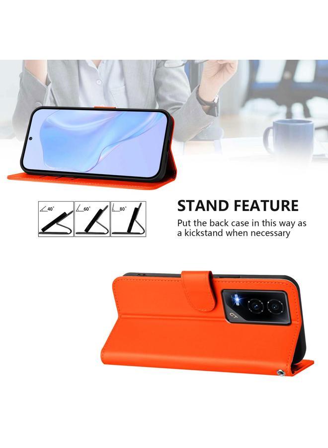 اس-توب جراب هاتف Honor GT من الجلد بلون سادة مع حبل تثبيت - Image 3