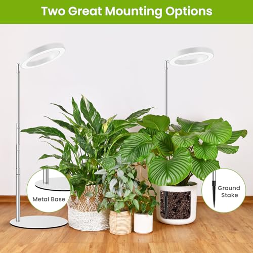Kullsinss Grow Lights for Indoor Plants, 80 LEDs Full Spectrum Plant Lights for Indoor Growing with 2 Mounting Options, 6/12/16H Timer, 3 Spectrum Modes, 9.8"-37" Height Adjustable Grow Lamp, 2 Pack - Image 2