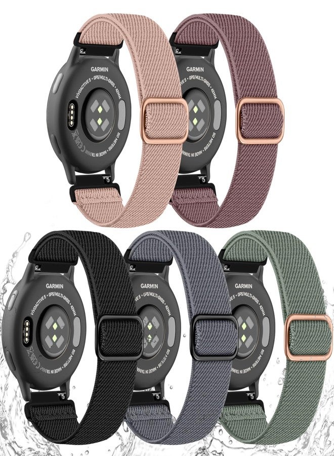 Dirrelo 20mm Nylon Elastic Band Compatible with Garmin Vivoactive 3 Watch Bands, Soft Water-proof Stretchy Sport Wristband for Vivoactive 5/6/Venu Sq/Sq 2/Sq Music/2 Plus,GarminMove 3/Luxe/Style Women Men - Image 1