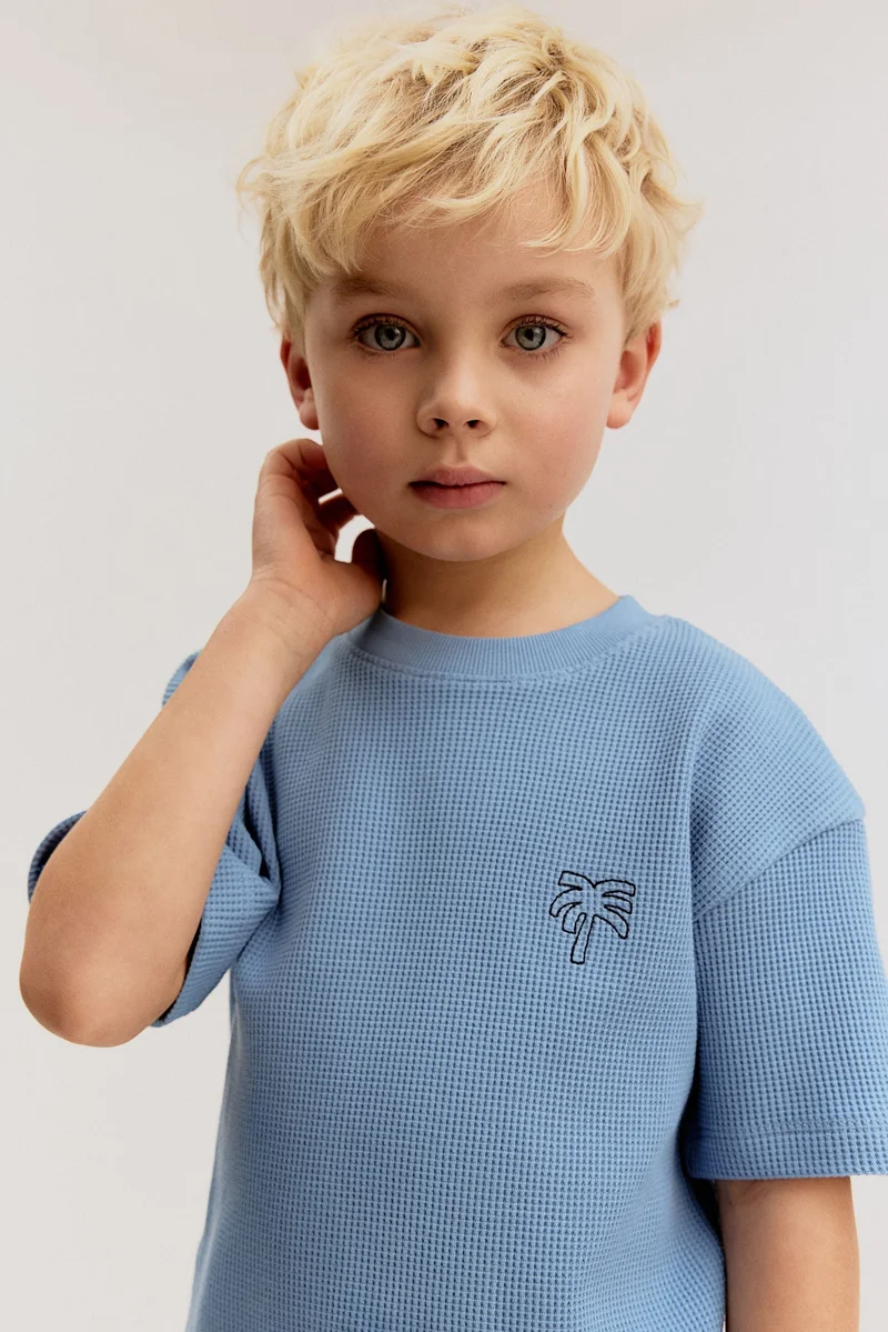 اتش اند ام طقم قطن وافل قطعتين