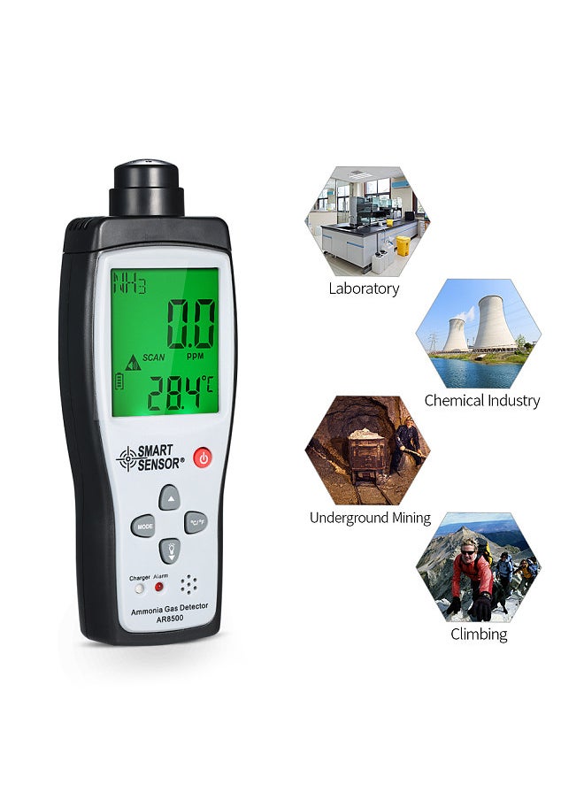 SMART SENSOR - Ammonia Detector Ammonia Gas Meter Digital Portable Automotive Ammonia Gas Tester Monitor NH3 Detector - Image 1