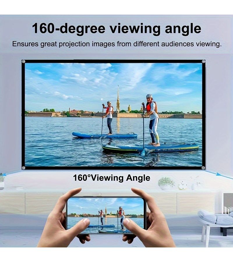 60 Inch Portable 4K Hd Projection Screen Foldable Lightweight Movie Screen Suitable For Outdoor Use Compatible With Projectors Theater Office Parties Presentations - Image 1