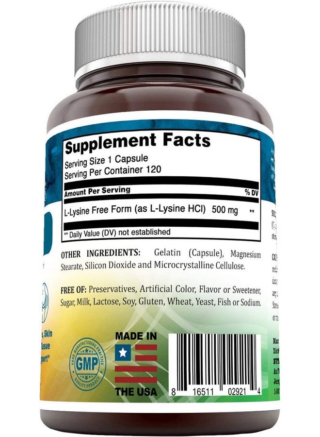 Nutri Essentials L-Lysine - 500mg Amino Acid Vitamin 120 Capsules - Commonly Used for Cold Sores, Immune Support, Respiratory Health & More - Image 4