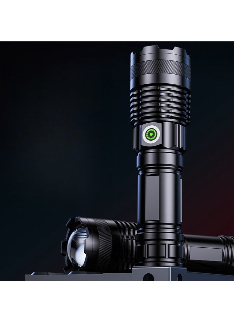 Rechargeable LED Flashlight,Waterproof Super Bright Tactical Torch, 26mm x 65mm Battery USB Cable, Stepless Dimming,Zoomable High Lumen Flashlight, 4 Modes Outdoor Camping Hiking Cycling Flashlight - Image 4