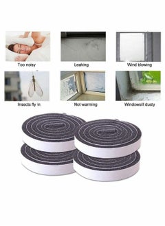 KASTWAVE Seal Tape, Strong Adhesive Soundproof Shockproof Gap Sealing Foam Rubber Weather Stripping Strip Tape for Home Window Door Draught Excluder Air Conditioner 8 Rolls of 1M Long Each  - Image 2