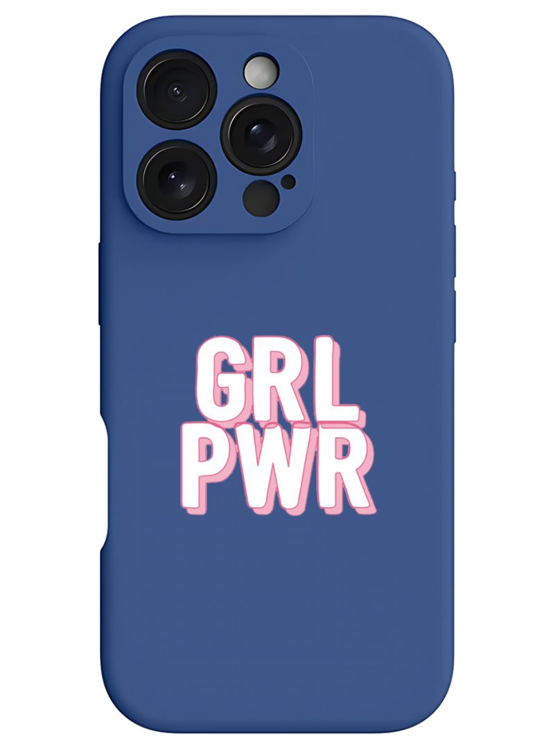 Theodor iPhone 16 Pro Max Blue Protective Slim Fit Case Liquid Silicone Cover with Full Body Protection Anti-Scratch Shockproof Case For iPhone - Girl power 2 - Image 1