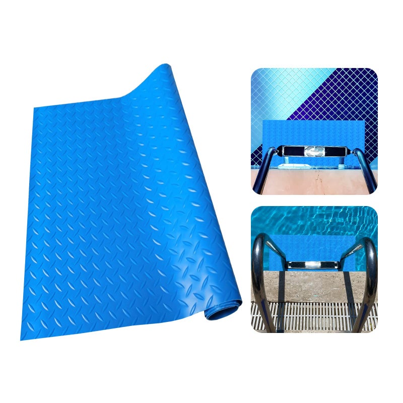 Swimming Pool Ladder Mat Medium 9x354 Protective Pool Ladder Pad Step Mat Swimming Pool Step Pad for Above Ground Pool Ladder with NonSlip Texture Blue