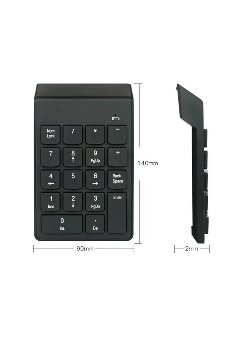 2.4G Wireless Numeric Keypad, Portable Number Pad for Laptop, Black - Image 2