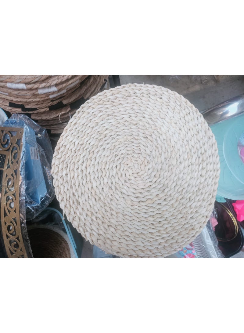 - 38cm Thermal Wicker Mat Imported Round Wicker Coaster Home Heat Insulation Straw Table Mat - Image 2