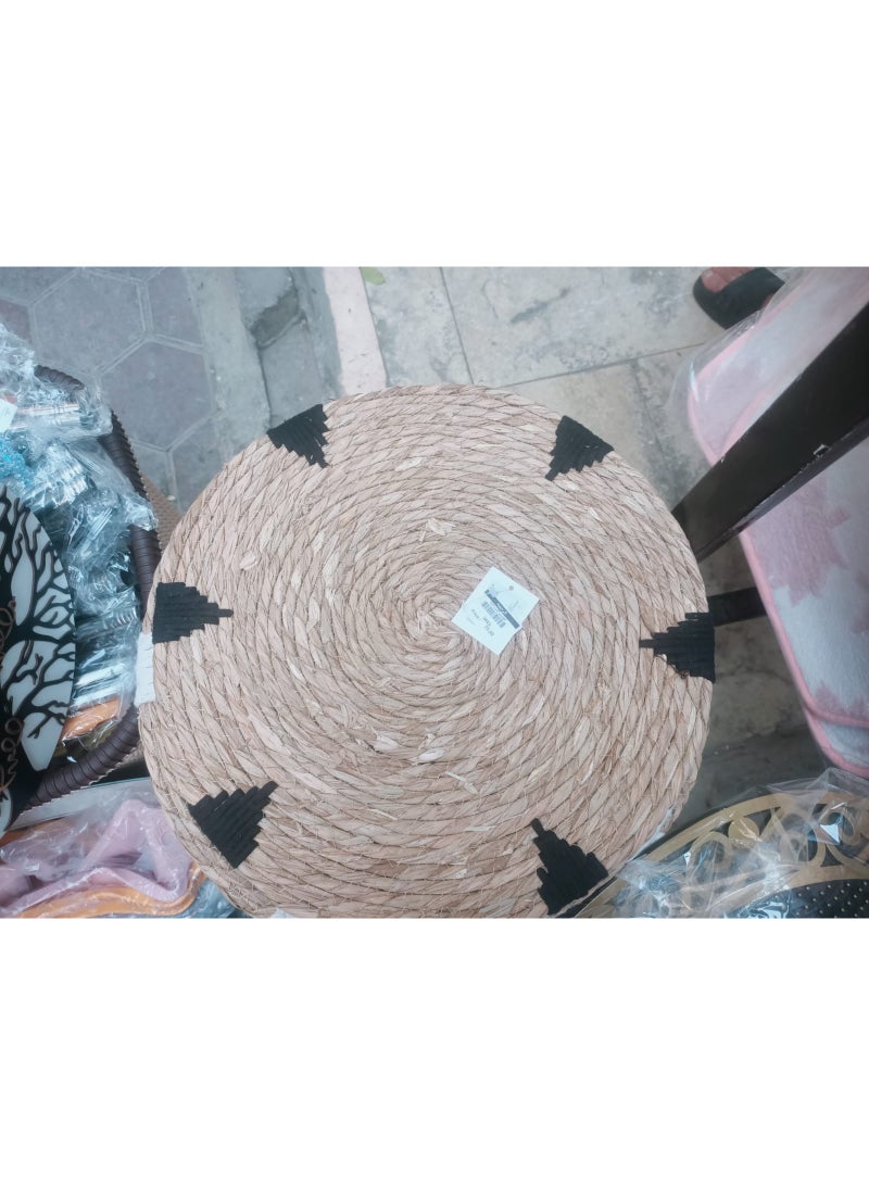 - 38cm Thermal Wicker Mat Imported Round Wicker Coaster Home Heat Insulation Straw Table Mat - Image 4