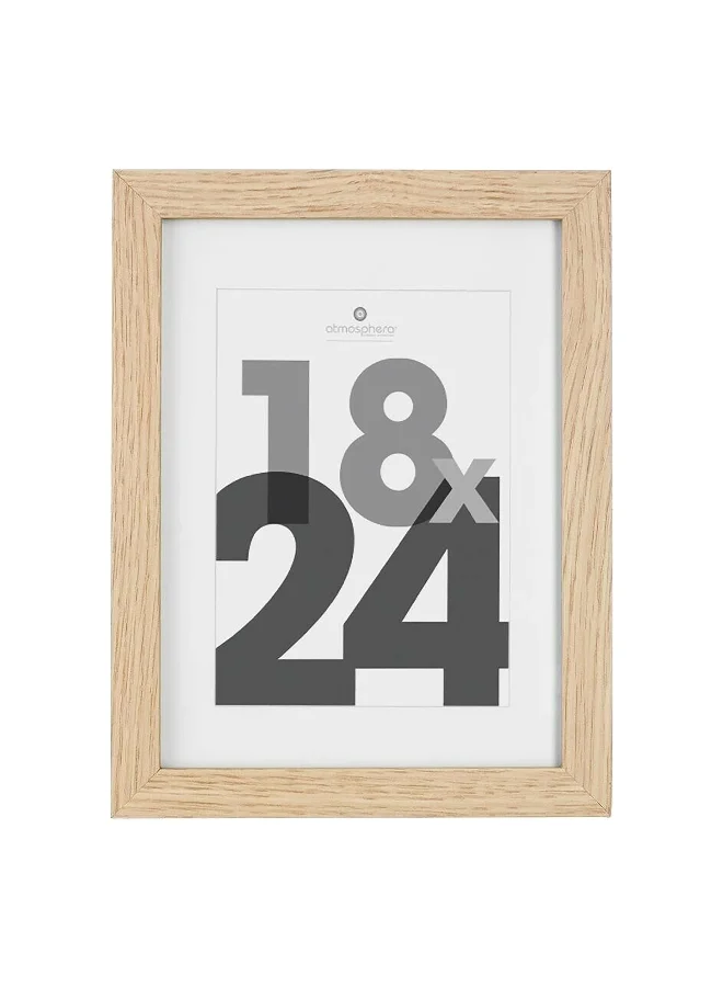 atmosphera Eva Wall Mounted Decorative Easy-Hanging Photo Frame Natural 18 x 24 cm 121156C
