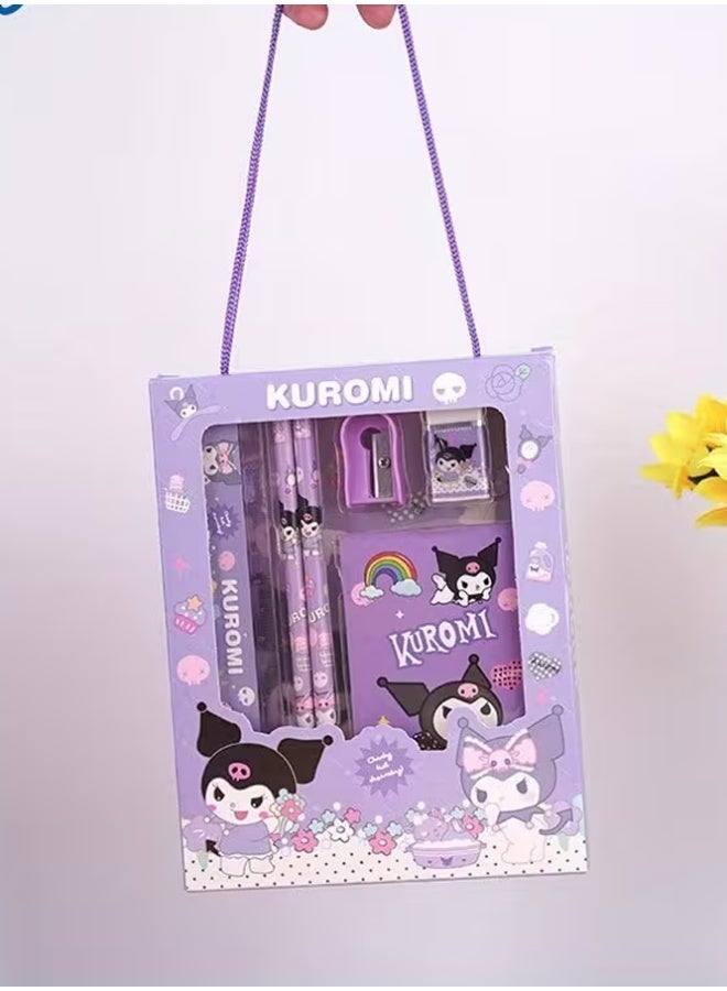 Crazy Boss Cute Purple Cartoon Stationery Gift Set for Kids | Complete School Supplies Kit | Pencil, Sharpener, Notebook & Accessories - Image 4