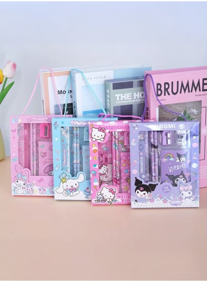 Crazy Boss Cute Purple Cartoon Stationery Gift Set for Kids | Complete School Supplies Kit | Pencil, Sharpener, Notebook & Accessories - Image 5