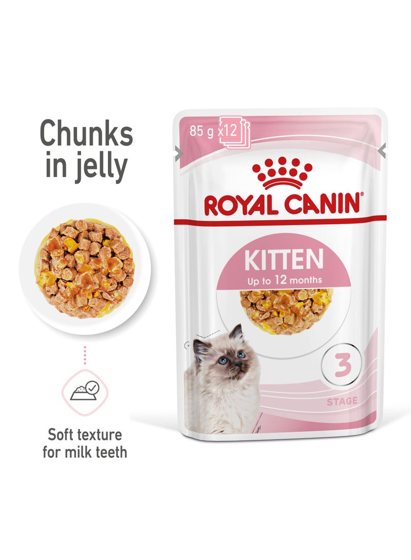 ROYAL CANIN طعام صحي للقطط الصغيرة قطع في جيلي 12x85غ - Image 5