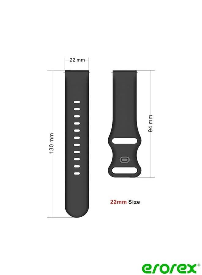 erorex Huawei Watch 3 / Watch 3 Pro Internal Reverse Buckle Silicone Watch Band, Size:22mm(Black)  - Image 5