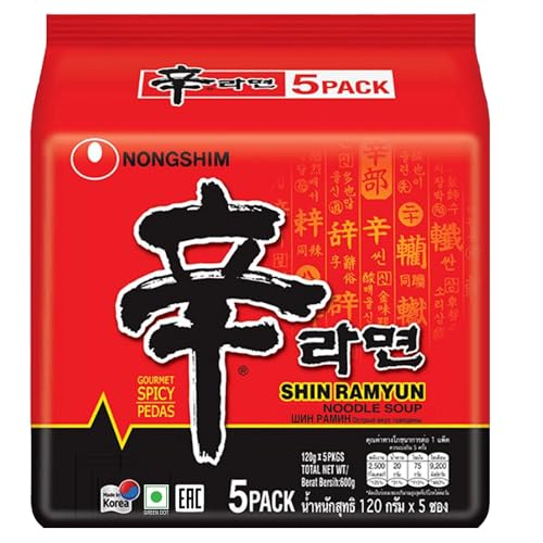 Nongshim Shin Ramyun Korean Style Spicy Noodle Soup Instant Noodles, 21.16 Oz 600 G - Image 1