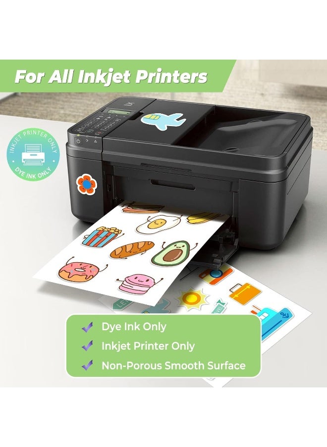 MOMENT Sticker Photo Paper 8.5 X 11 Inch Glossy Photo Quality Paper 50 Sheets Self-Adhesive Paper For Inkjet Printers Sticky Paper Printable White, 135 Gsm, 50 Count Pack  - Image 2