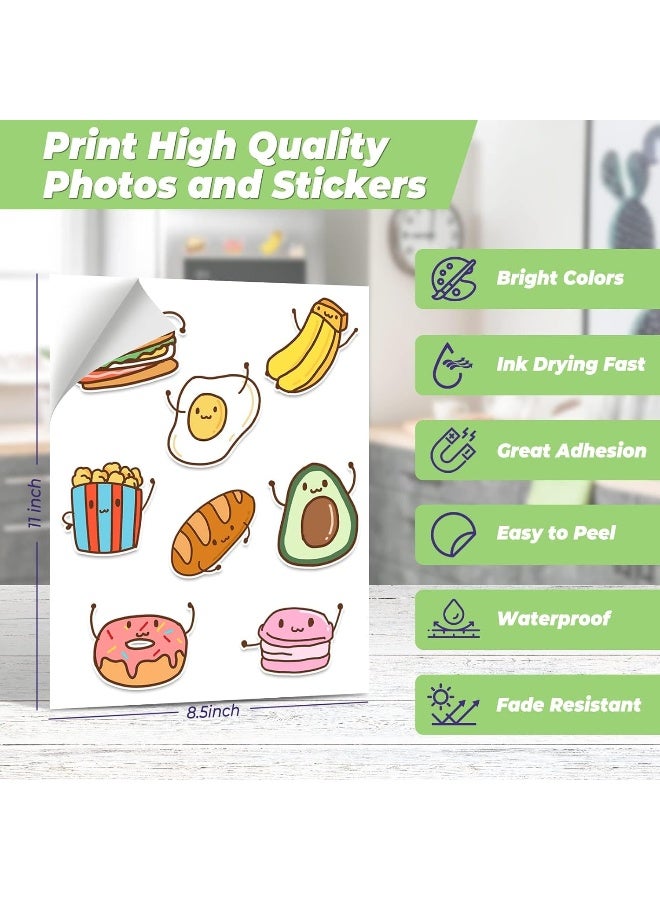 MOMENT Sticker Photo Paper 8.5 X 11 Inch Glossy Photo Quality Paper 50 Sheets Self-Adhesive Paper For Inkjet Printers Sticky Paper Printable White, 135 Gsm, 50 Count Pack  - Image 3