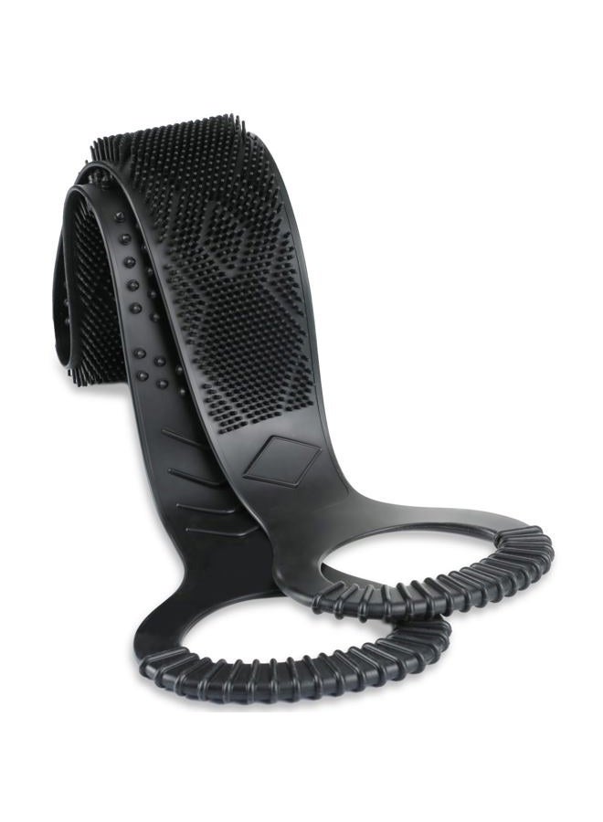 FReatech Silicone Back Scrubber for Shower, 90cm Dual-Sided Back Washer Exfoliator Strap to Clean, Exfoliate and Massage, Easily Cover The Entire Back for Men Women, Easy to Clean, Black - Image 1