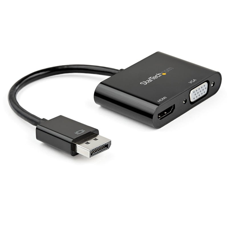 محول .com DisplayPort إلى HDMI VGA - DP 1.2 HBR2 إلى HDMI 2.0 (4K 60Hz) أو محول VGA 1080p - محول DP إلى HDMI أو VGA - محول عرض الفيديو الرقمي (DP2VGAHD20)