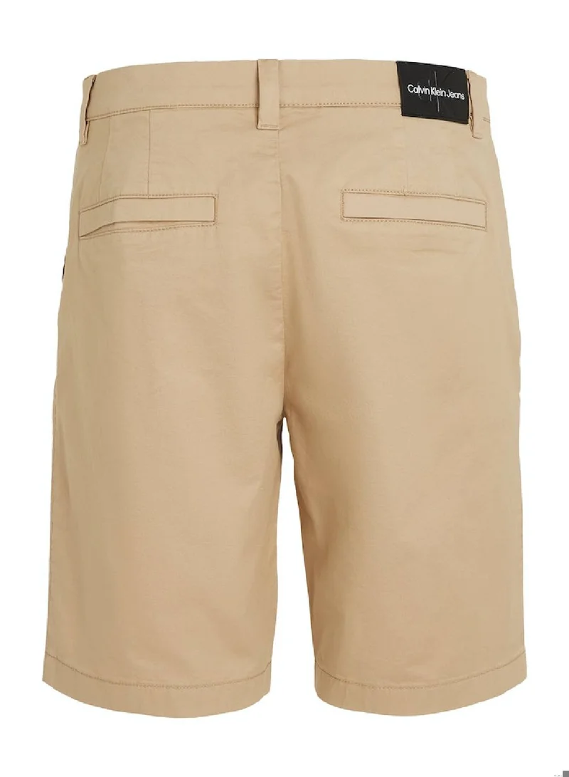 Calvin Klein Jeans Men's Slim Stretch Twill Chino Shorts -  cotton stretch twill, Beige