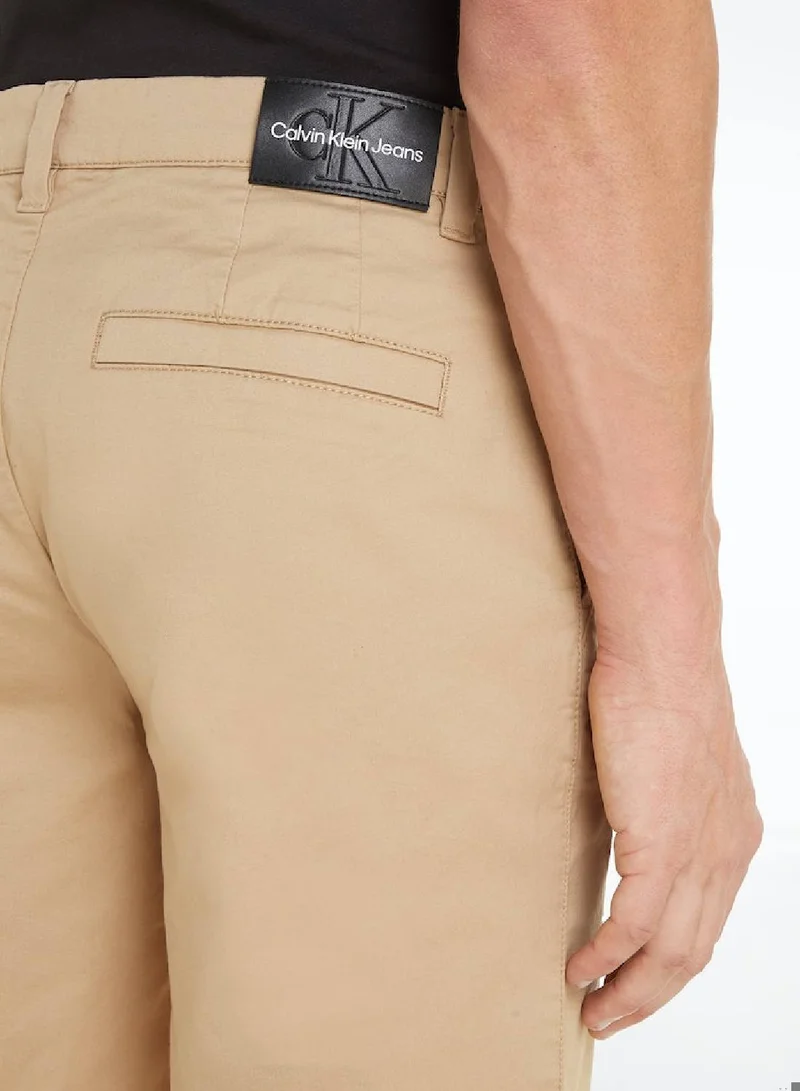 Calvin Klein Jeans Men's Slim Stretch Twill Chino Shorts -  cotton stretch twill, Beige