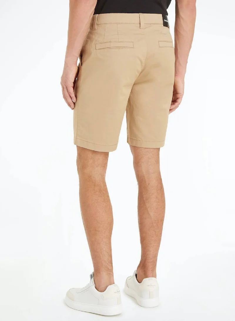 Calvin Klein Jeans Men's Slim Stretch Twill Chino Shorts -  cotton stretch twill, Beige