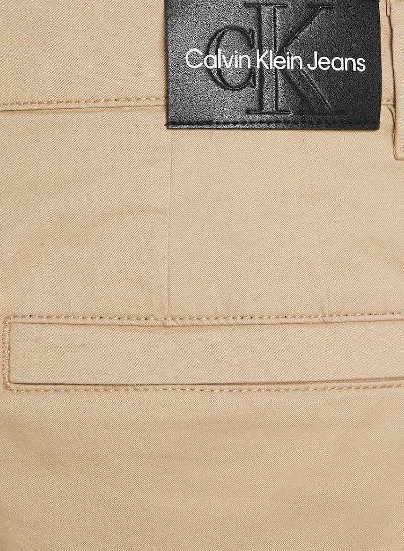Calvin Klein Jeans Men's Slim Stretch Twill Chino Shorts -  cotton stretch twill, Beige