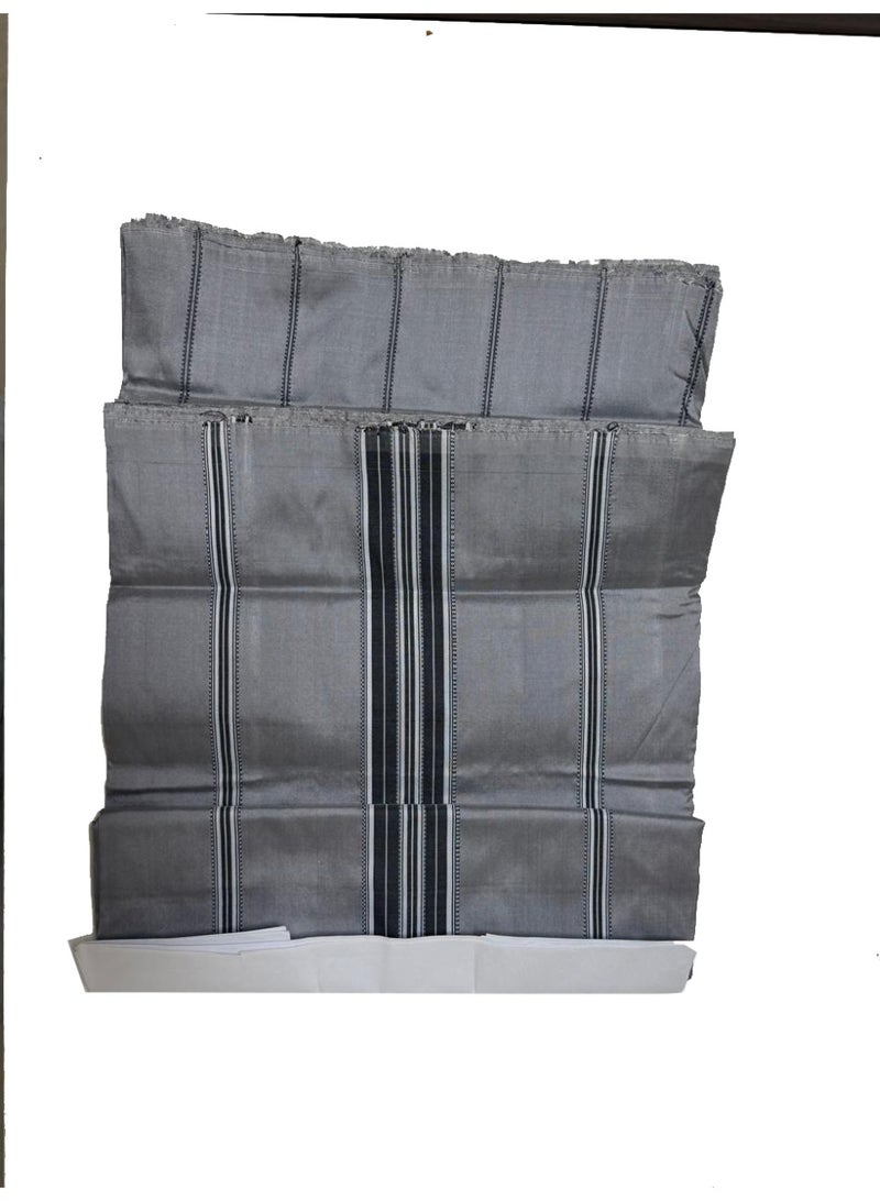 عمامة تراثية أفغانية، مخططة باللون الرمادي - Image 1