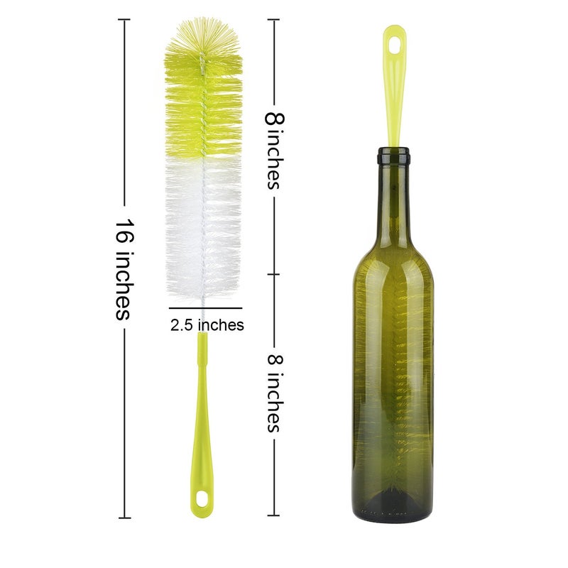 ALINK 16 inch Long Bottle Brush Cleaner for Washing Wine/Beer/Sport Well/Thermos/Glass, Hummingbird Feeder and Long Narrow Neck Sport Bottles - Image 2