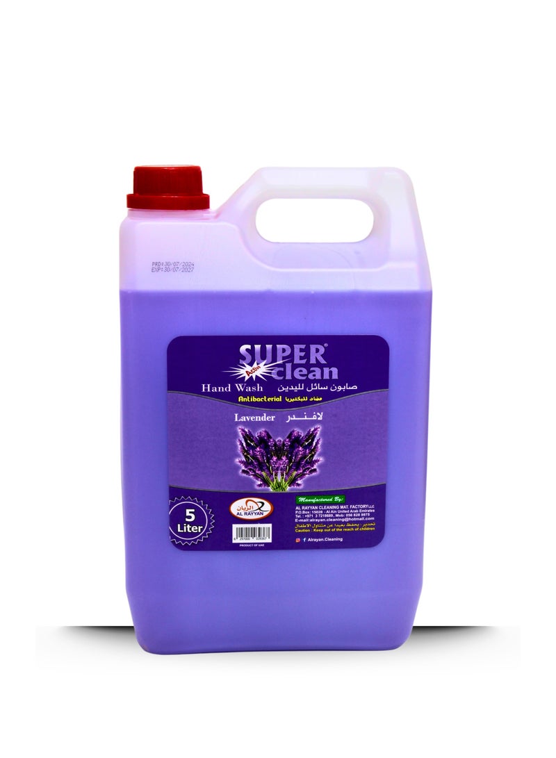 Superclean Hand Wash Lavender 5 Litre | Gentle Liquid Hand Soap with Relaxing Lavender Fragrance - Image 1
