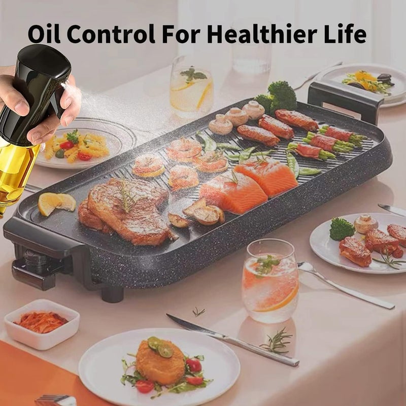 XIBO 220 ml Oil Sprayer for Kitchen Cooking Oil Dispenser Bottle Spray Mist Olive Oil Mister Refillable Used for Making Salad Baking Frying BBQ Spraying Vinegar Lime Juice Clear Black - Image 4
