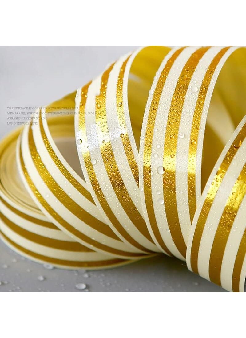 APURK APURK Golden Tile Gap Tape Tile Sticker Waterproof Tape Self Adhesive Home Decoration Tape FloorWall Gap Sealing Tape Pack of 1Multicolor25CMx5M  - Image 4
