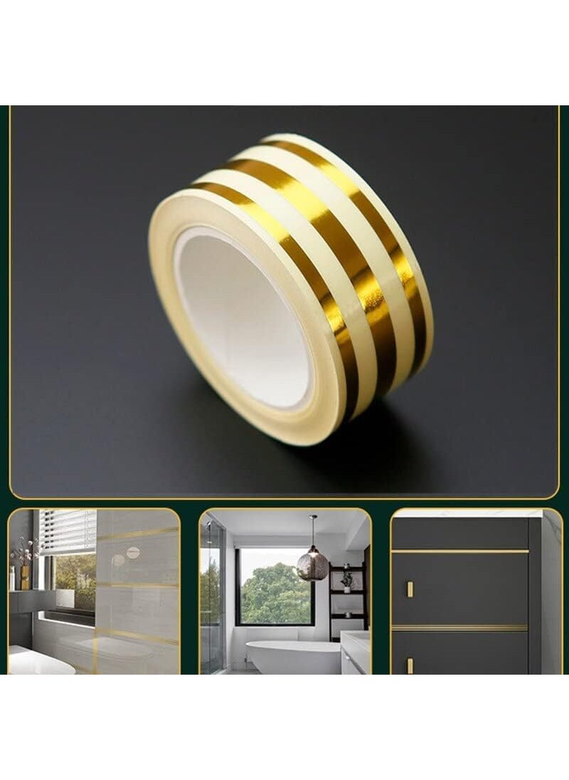APURK APURK Golden Tile Gap Tape Tile Sticker Waterproof Tape Self Adhesive Home Decoration Tape FloorWall Gap Sealing Tape Pack of 1Multicolor25CMx5M  - Image 2